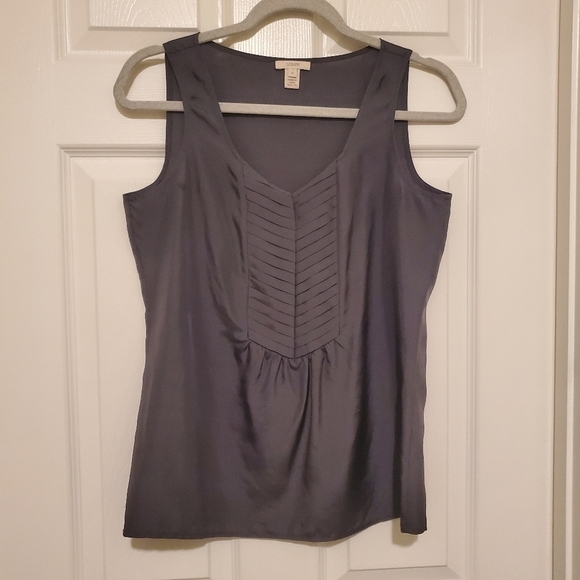 J Crew Size 0 Top Sleeveless Silk Grey Top - Picture 1 of 7
